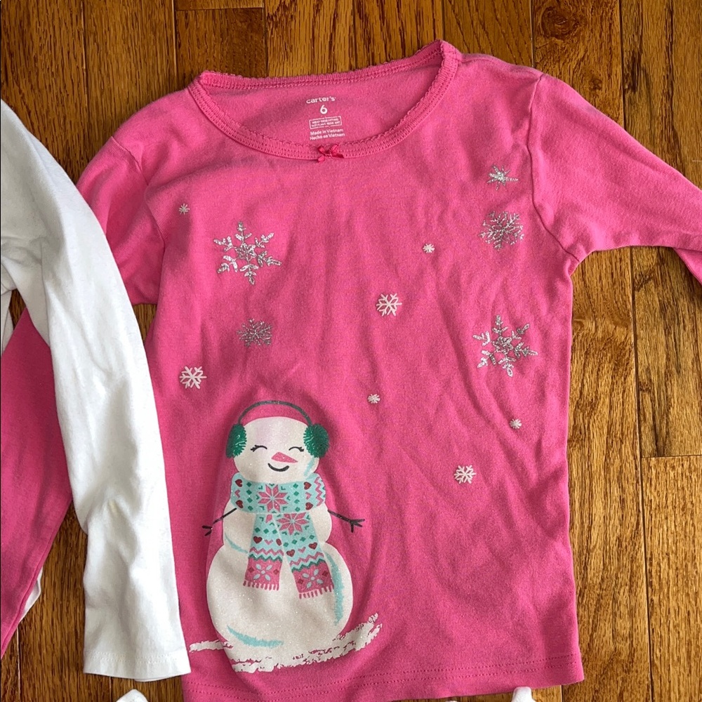 Carter's Long Sleeve Tees - Pink and White - Picture 5 of 9